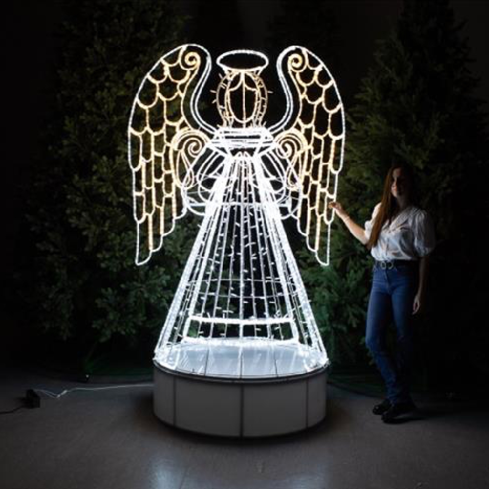 Световая фигура "Ангел", ширина 1 м высота 2,1 м