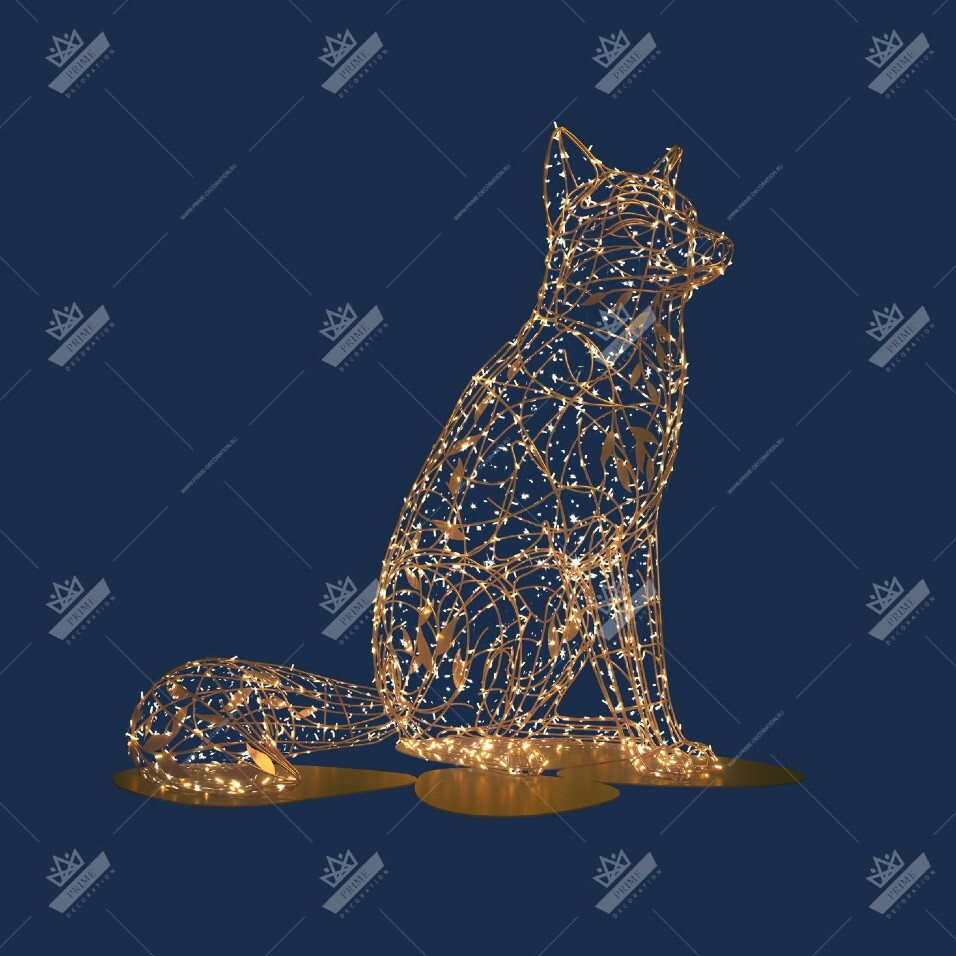 Светодиодная Конструкция Лиса, ширина 1,39 м высота 1,45 м