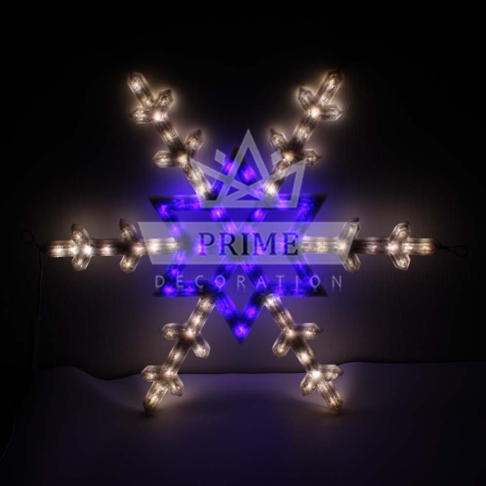 Новогодний Светодиодный Мотив Снежинка Элит, высота 0,97 м