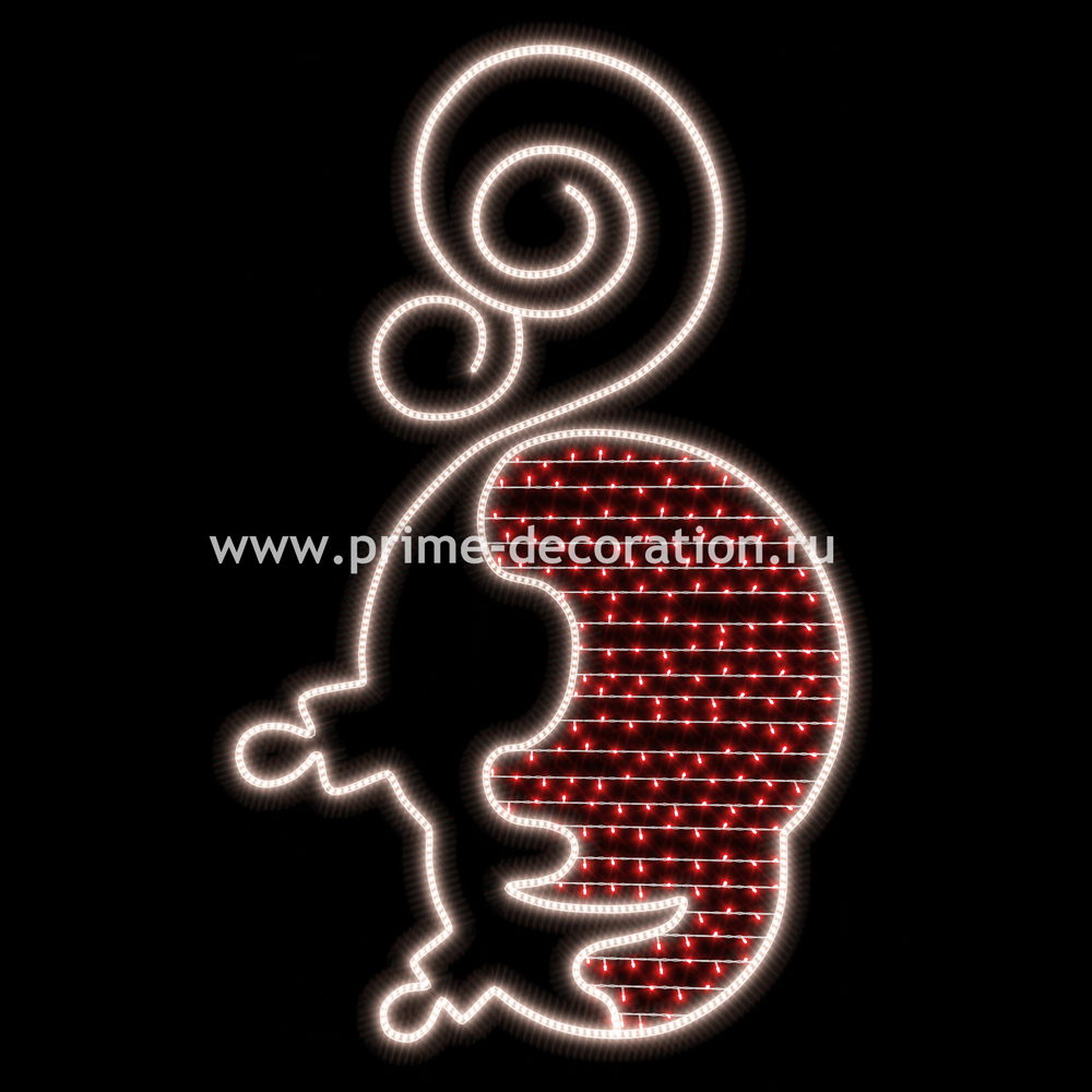 Световая конструкция Дино, ширина 1 м высота 2 м