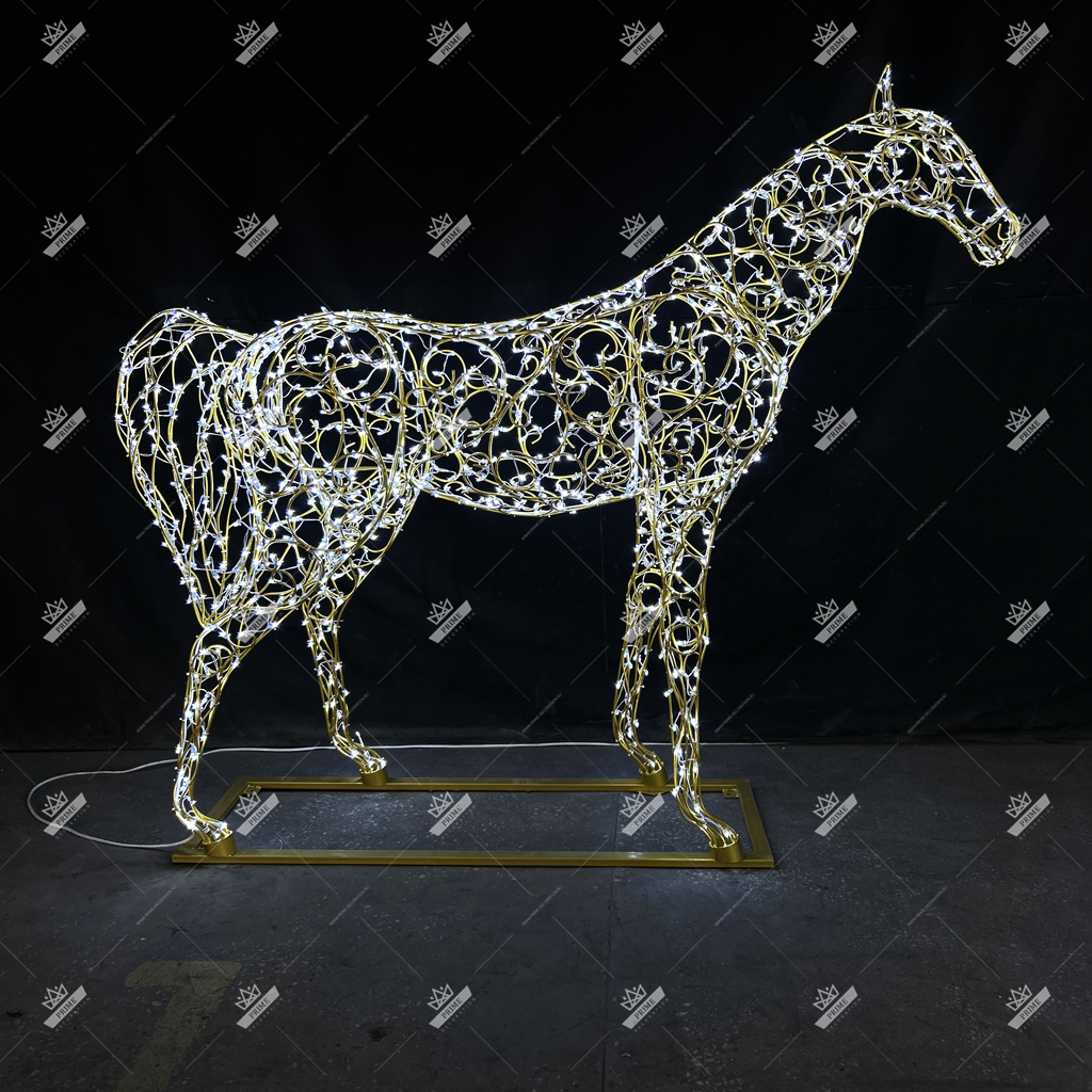 Светодиодная конструкция Конь, ширина 2,2 м высота 1,8 м