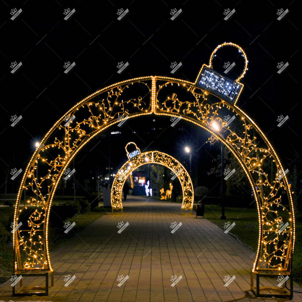 Светодиодная Арка Елочная игрушка, высота 3,5 м