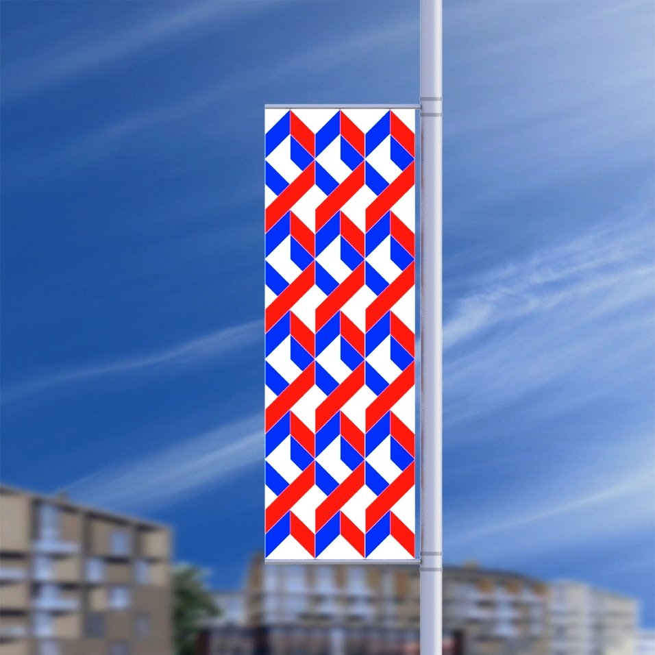 Флаги на столбы Баннерная консоль Стрит, ширина 0,80 м высота 2 м