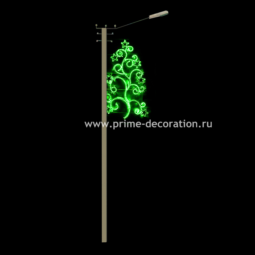 Световая конструкция Елка, ширина 1 м высота 2 м