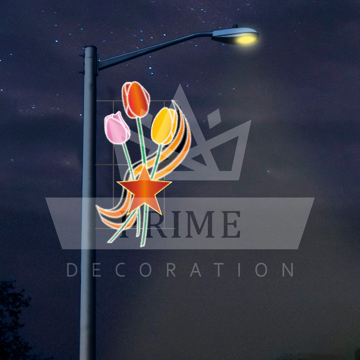 Светодиодная Консоль Тюльпаны, высота 2 м