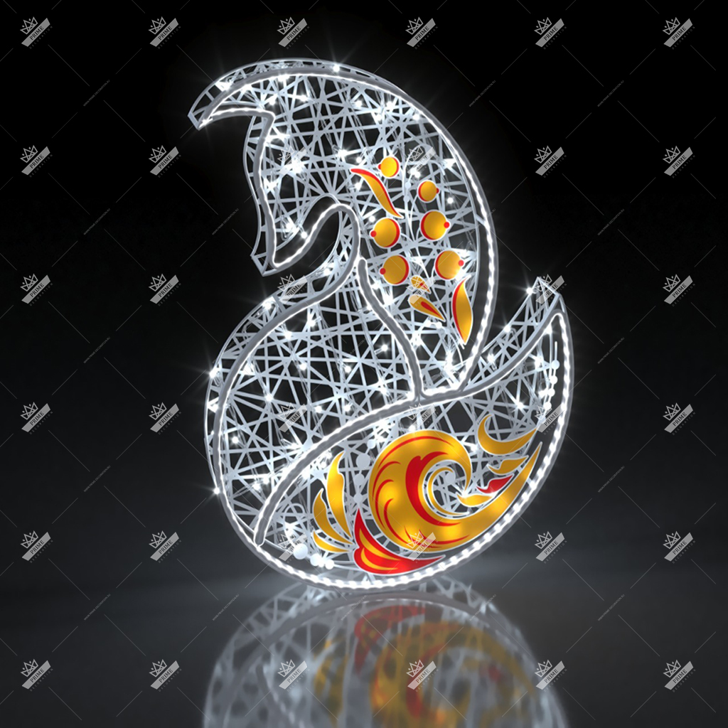 Светодиодная конструкция Лиса Русская зима, высота 1 м