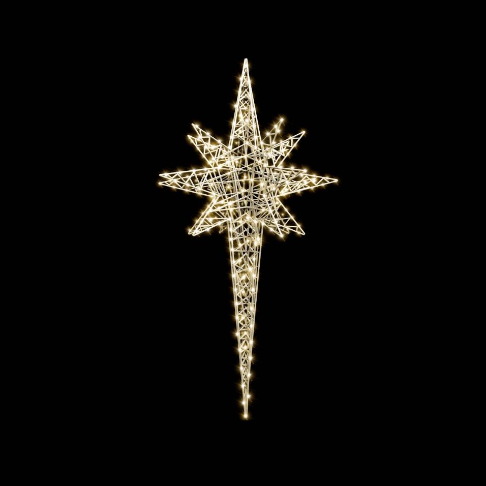 Светодиодная объемная звезда рождественская, ширина 1,3 м высота 2,5 м