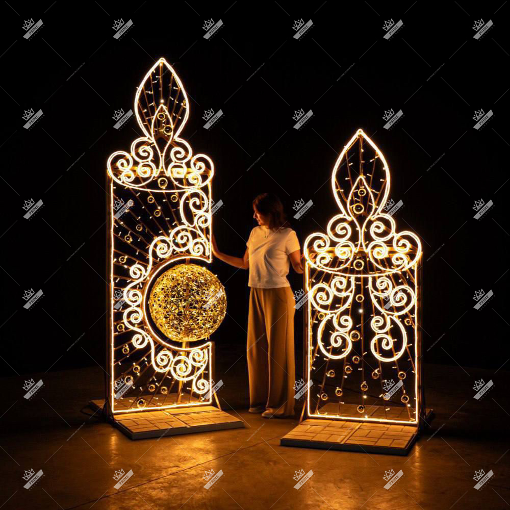 Светодиодная композиция Свечи, высота 2,4 м, 2,8 м