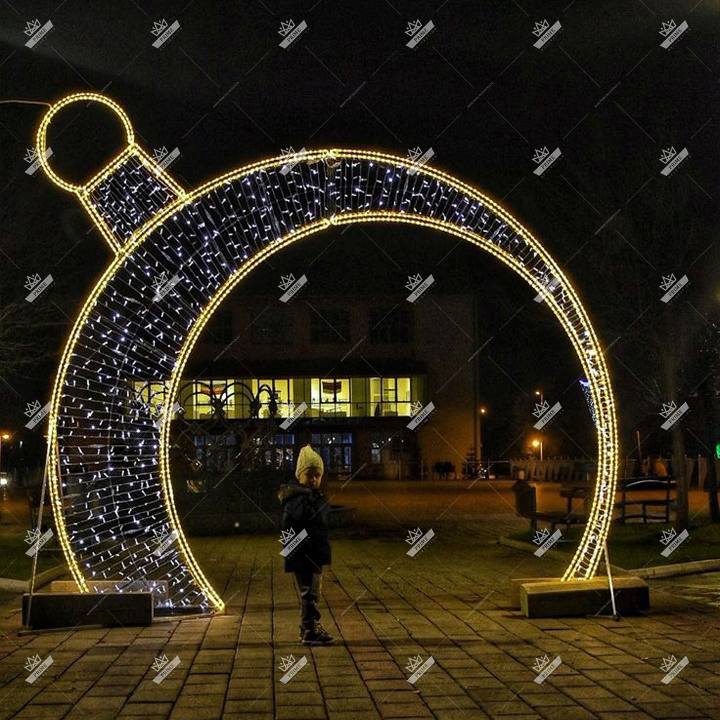 Светодиодная Арка Елочная игрушка 2D, высота 3,5 м