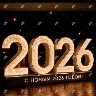 Цифры 2026 С Новым годом, высота 2 м