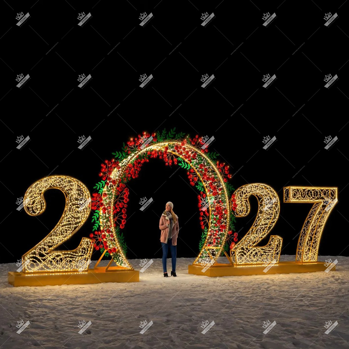 Светодиодная конструкция Цифры 3D #8, высота 5 м
