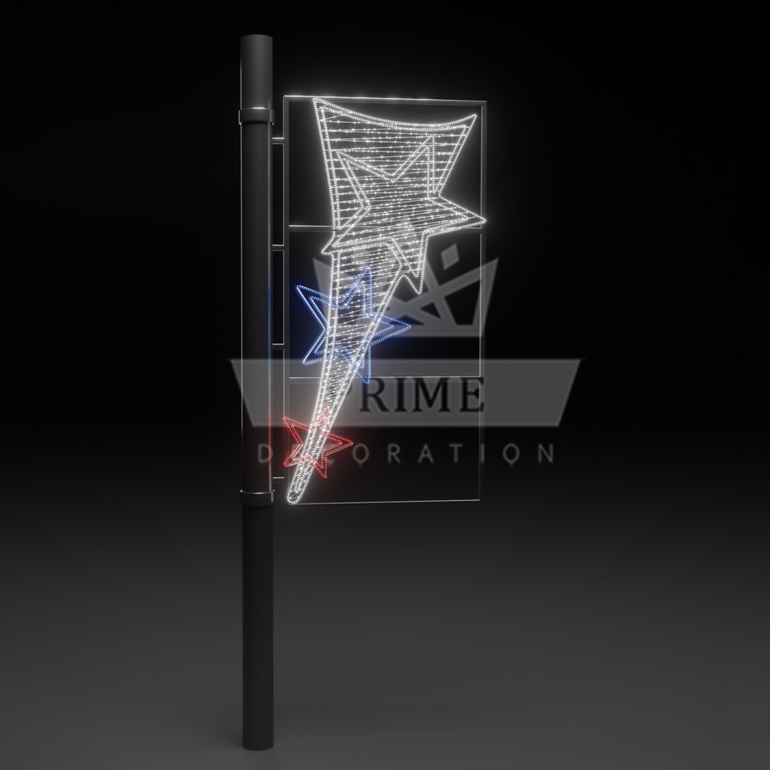 Светодиодная Консоль Звезды Российский флаг, высота 2 м