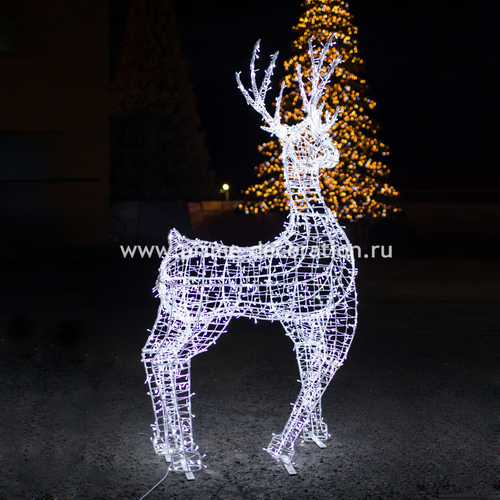 Световая конструкция Олень Резвый, высота 1,9 м