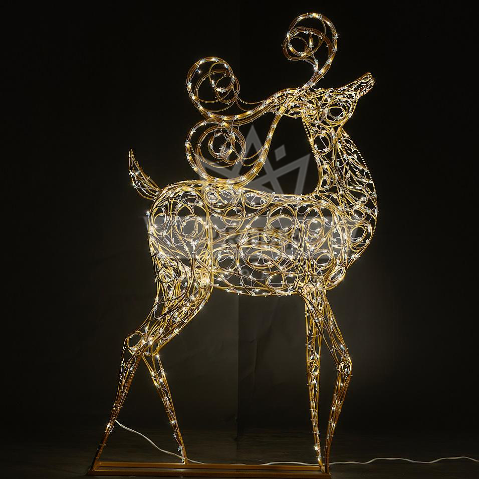 Светодиодный Олень с витыми рогами, высота 1,8 м