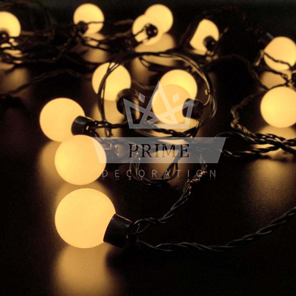 Гирлянда Шарики, 5м, 24В, РЕЗИНА 2,3 мм, статика / (динамика - RGB)