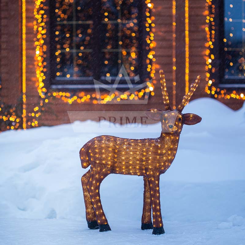 Светодиодный Олень Бурый, ширина 0,78 м высота 1 м