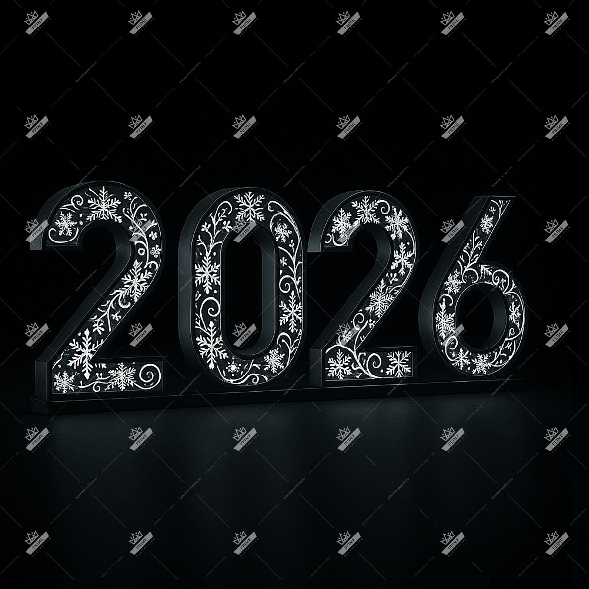Цифры 2026 с узорами, высота 2 м