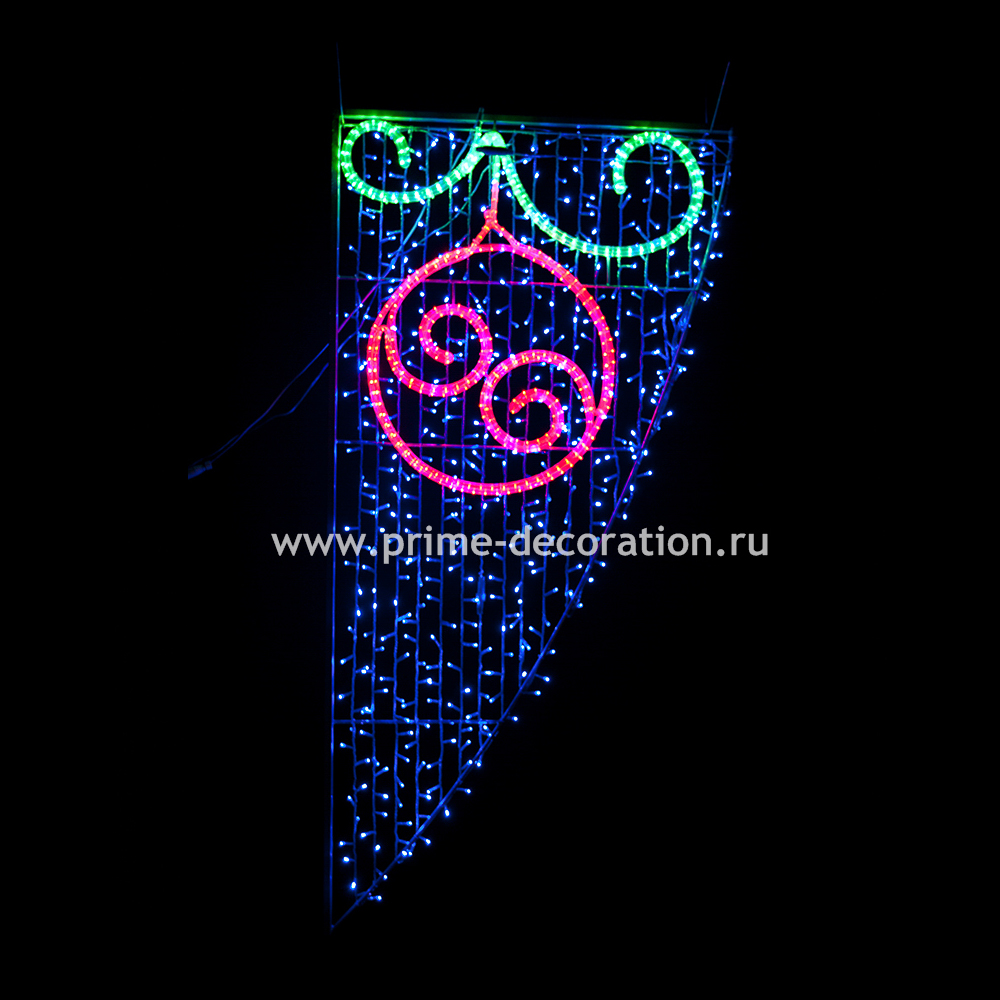 Световая конструкция Шар на ветке, ширина 1 м высота 2 м