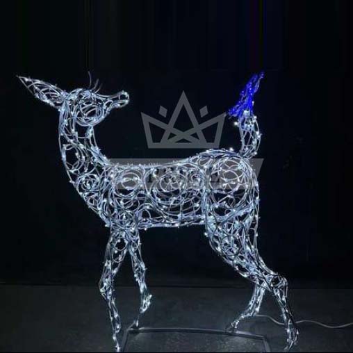 Светодиодный Олененок с бабочкой, длина 1,6 м высота 1,2 м
