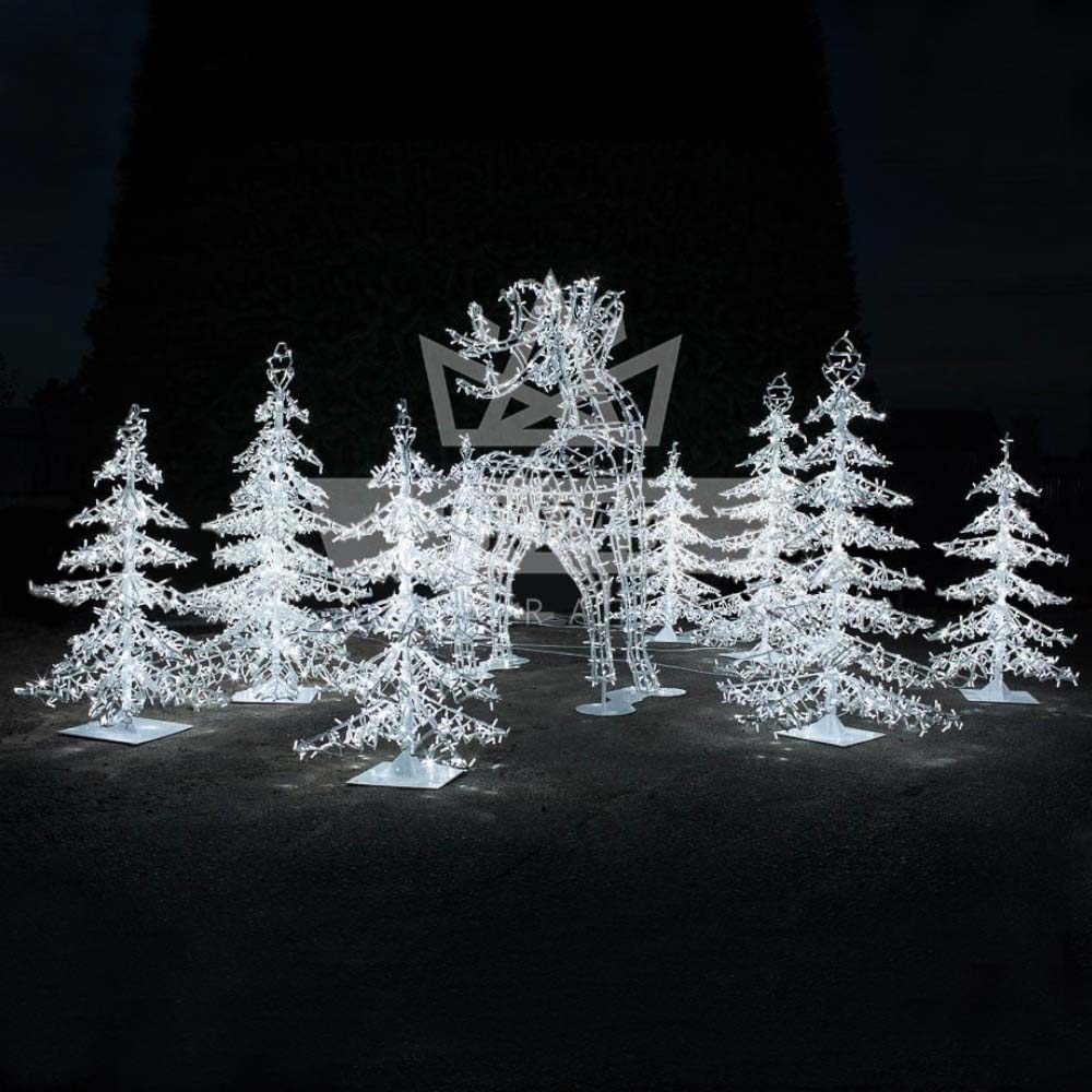 Композиция из световых конструкций «Олень в лесу»