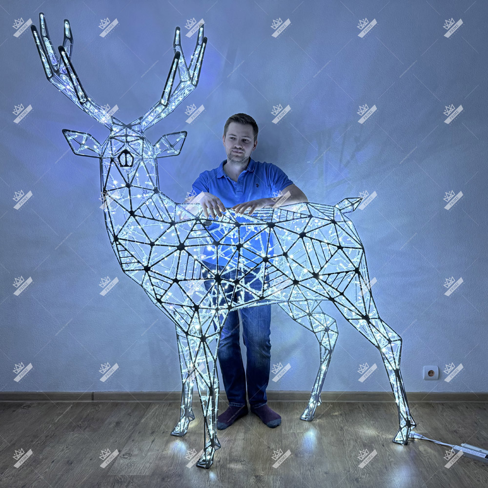 Светодиодный Полигональный Олень, высота 2 м