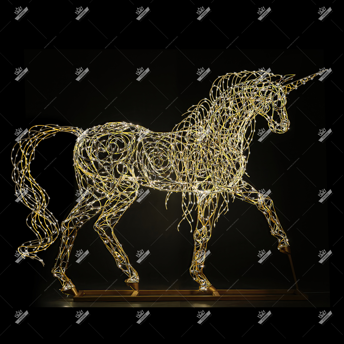 Светодиодная конструкция Королевский единорог, высота 2,2 м