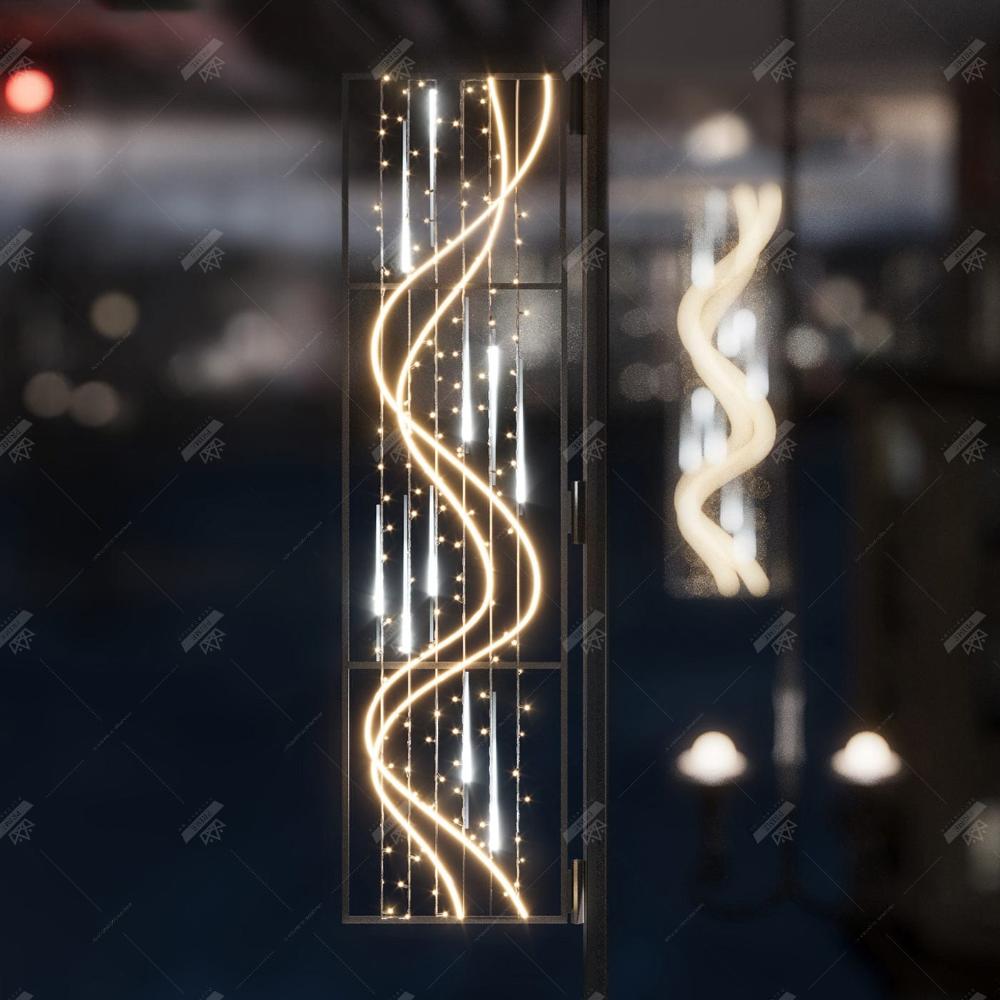 Светодиодная Консоль Световые волны, ширина 0,7 м высота 2,7 м