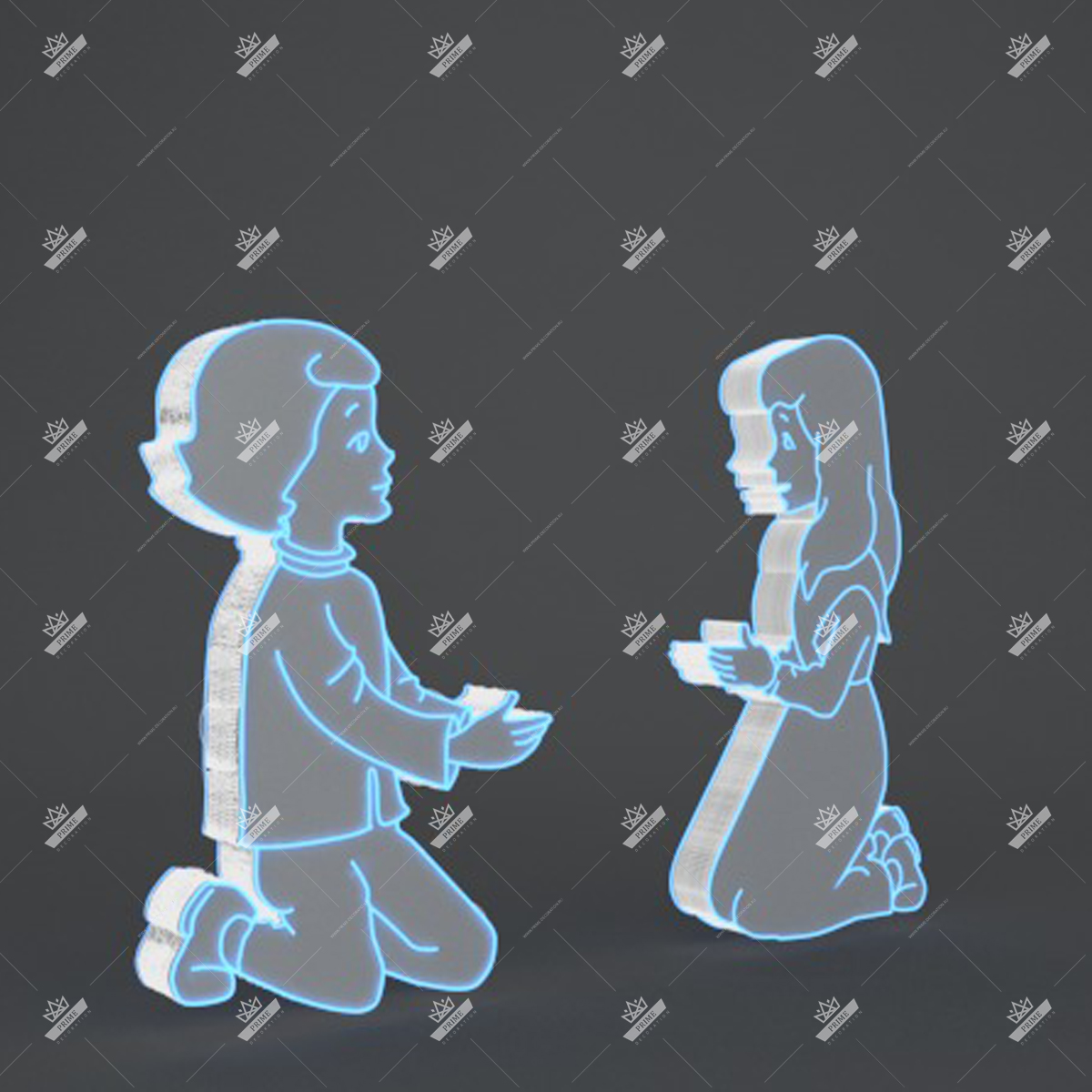 Световая конструкция Кай и Герда, ширина 1 м высота 2 м