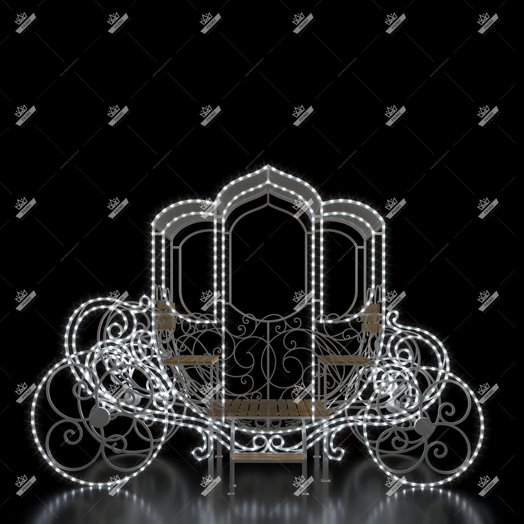 Светодиодная конструкция Сказочная Карета 2, высота 2,6 м