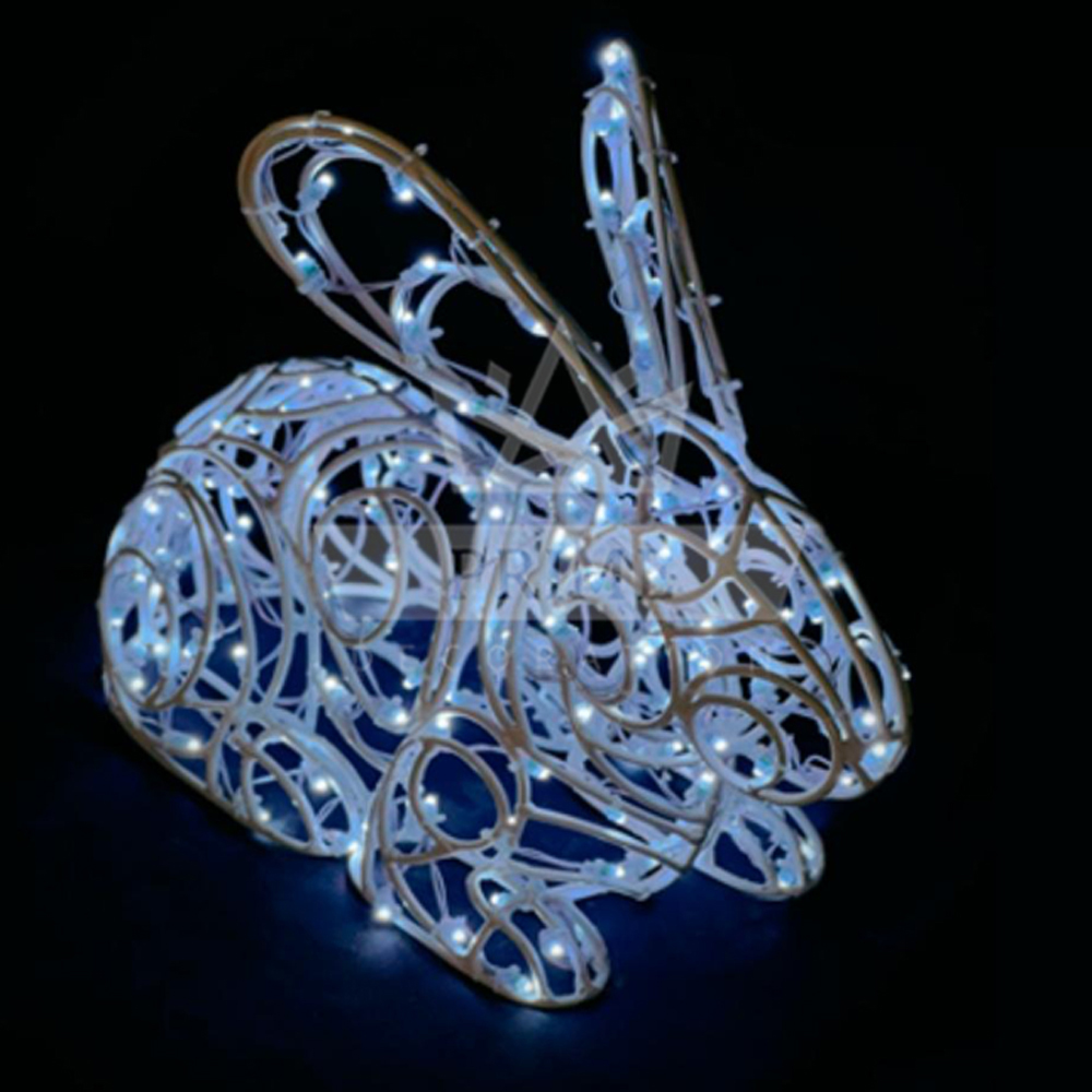 Светодиодная конструкция Зайчик #8, высота 0,5 м