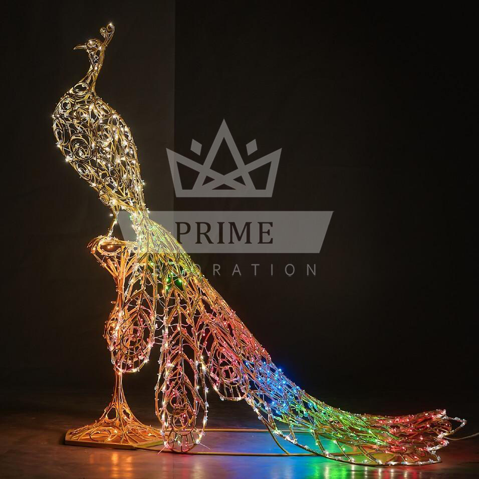 Светодиодная конструкция Павлин #2, длина 2 м высота 2 м