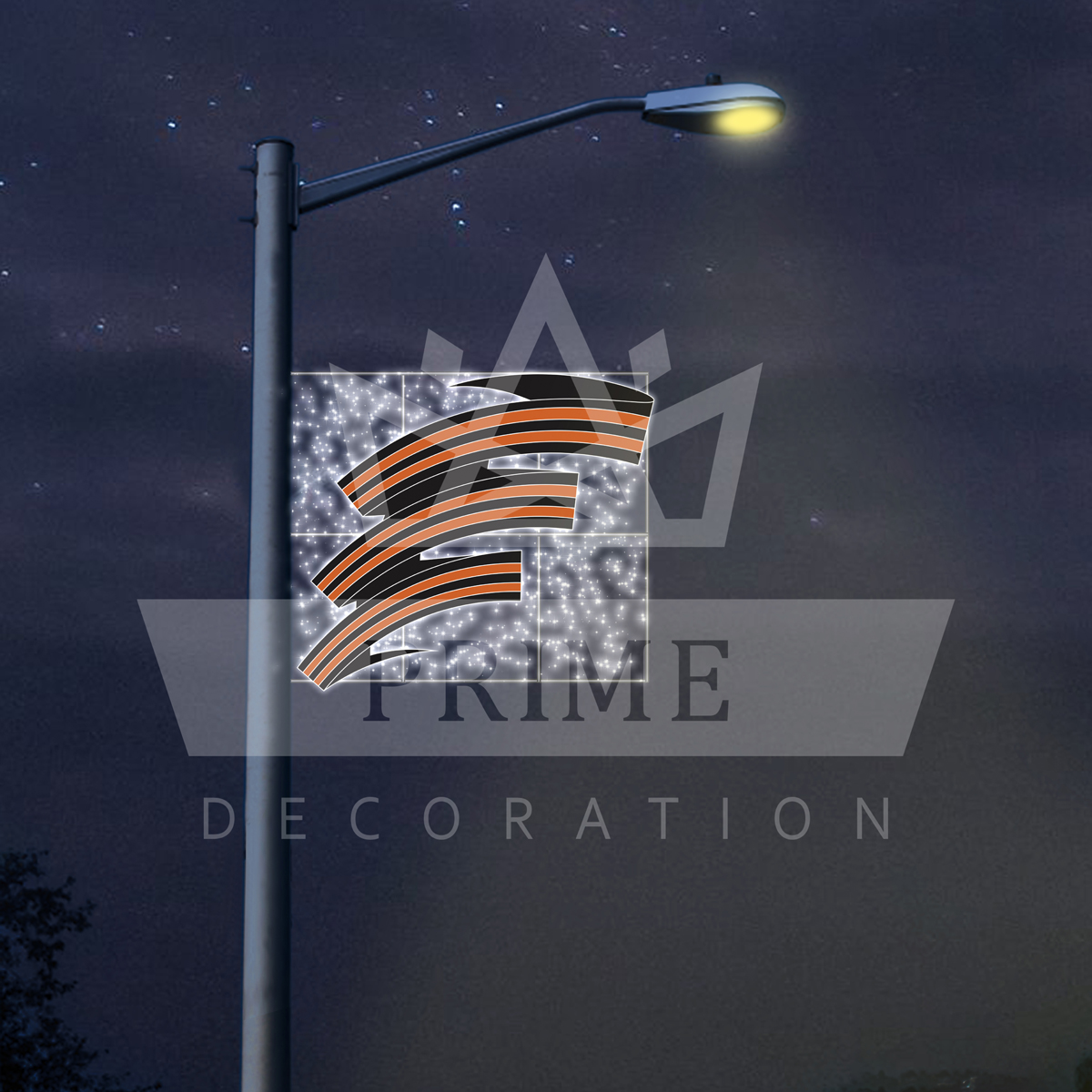 Светодиодная Консоль Георгиевская лента, высота 1 м