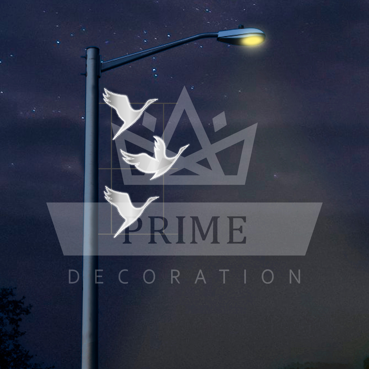 Светодиодная Консоль Журавли, высота 2 м