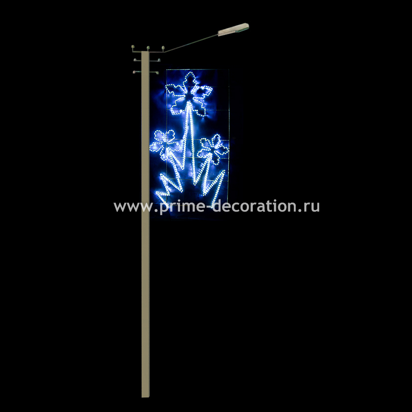 Световая конструкция Снежинки, ширина 1 м высота 2 м