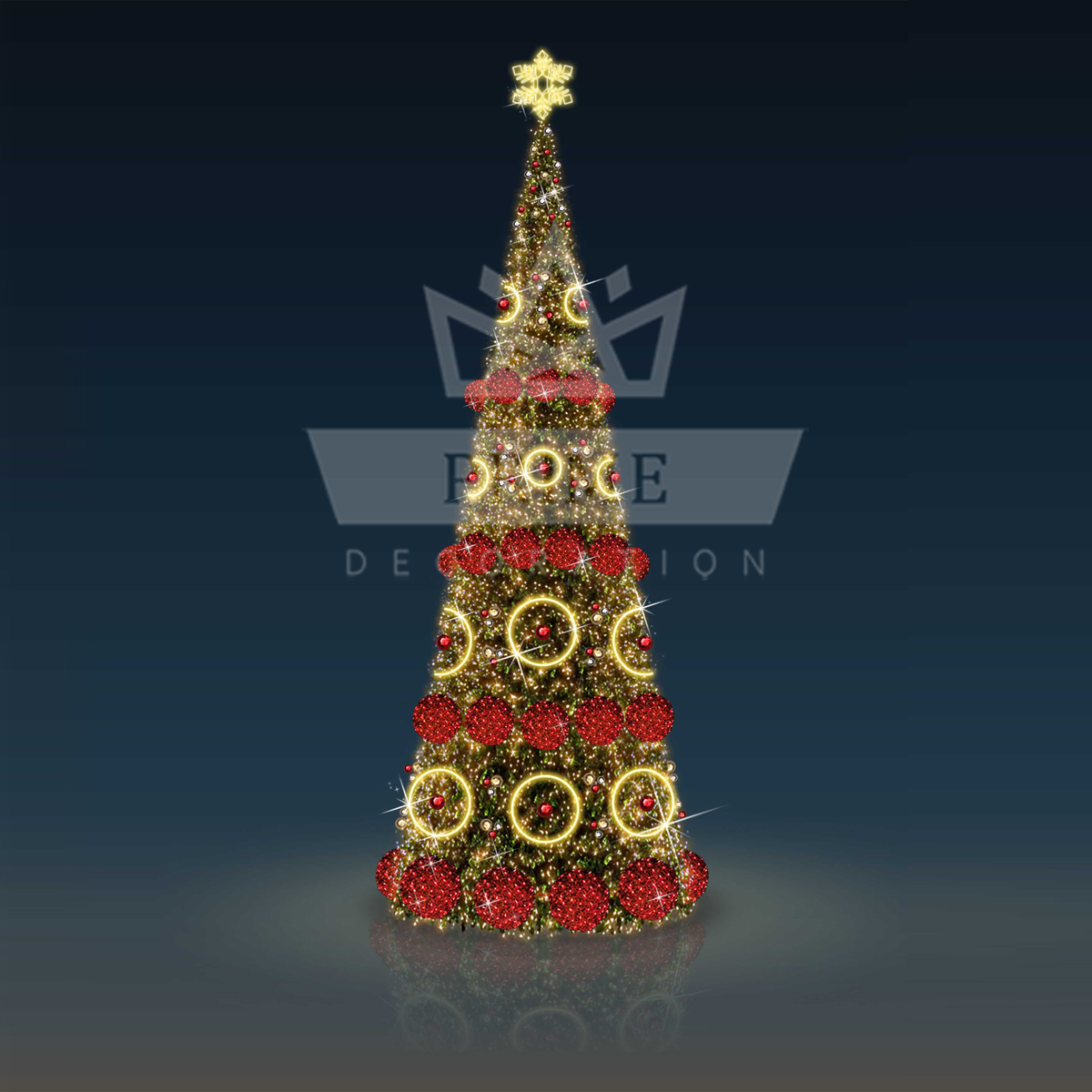 Искусственная уличная елка с комплектом оформления Шары и кольца