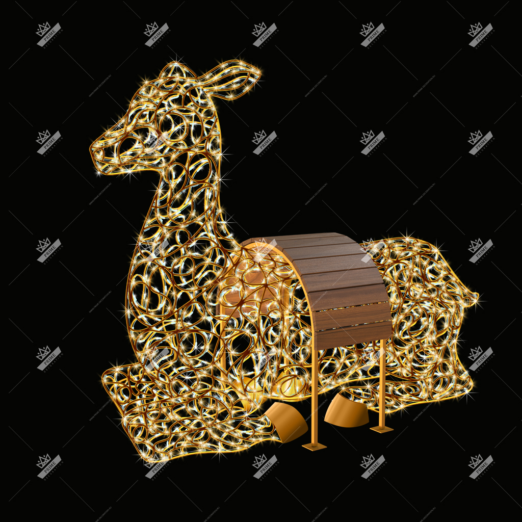 Светодиодная Олениха с лавочкой, высота 1,4 м