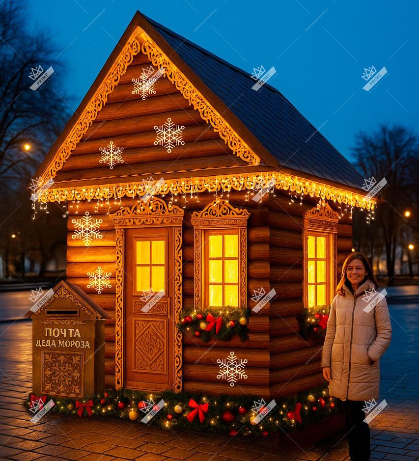 Дом Деда Мороза, ширина 2 м, высота 2,5 м