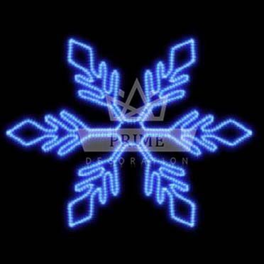 Новогодний Светодиодный Мотив Синяя снежинка, высота 2,3 м