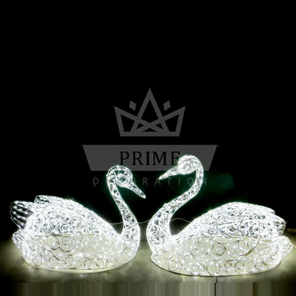 Светодиодная композиция Пара лебедей, длина 2,5 м высота 0,9 м