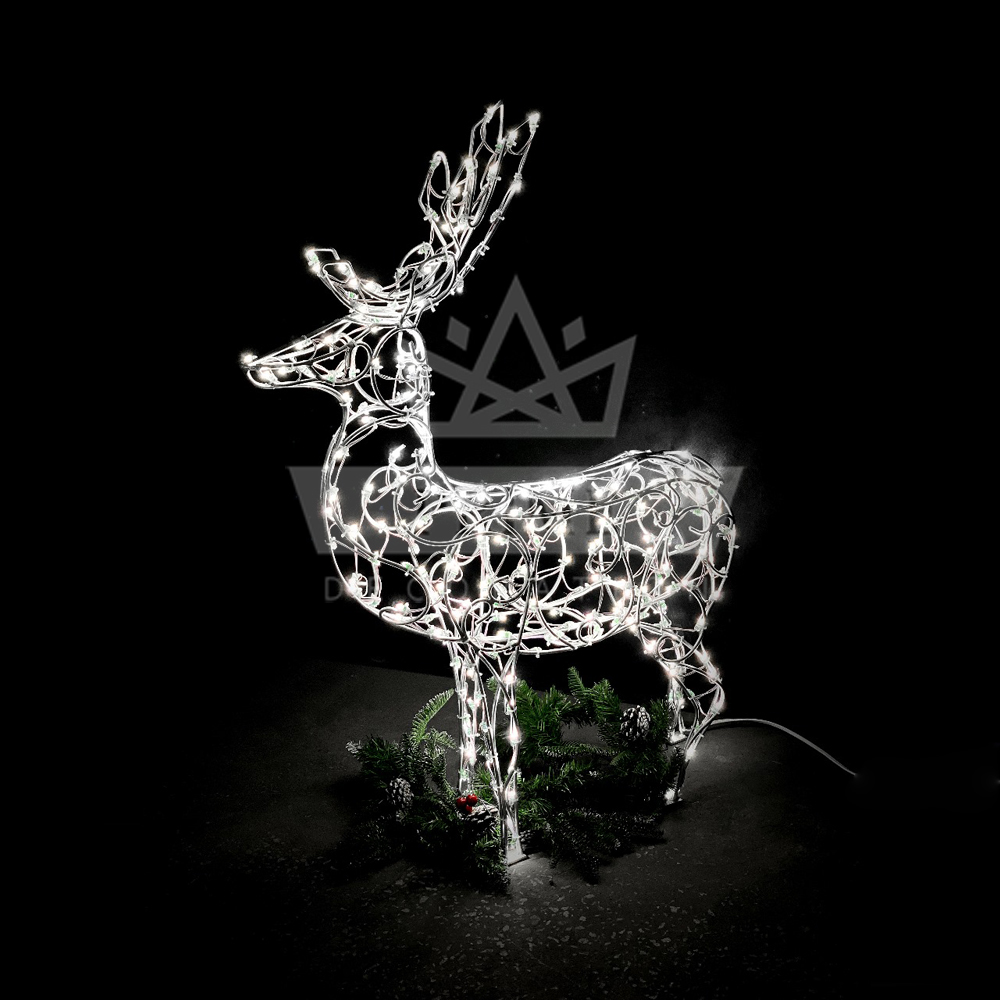 Светодиодный Олень под елку, ширина 0,45 м высота 1 м