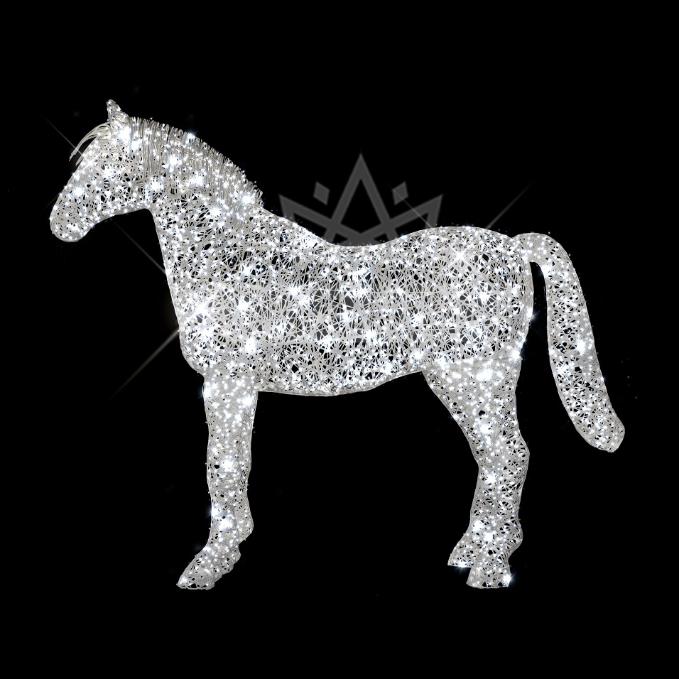 Декоративная световая фигура Лошадь, ширина 2,3 м высота 2,1 м
