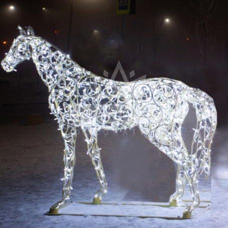 Светодиодная конструкция Конь, ширина 2,2 м высота 2 м