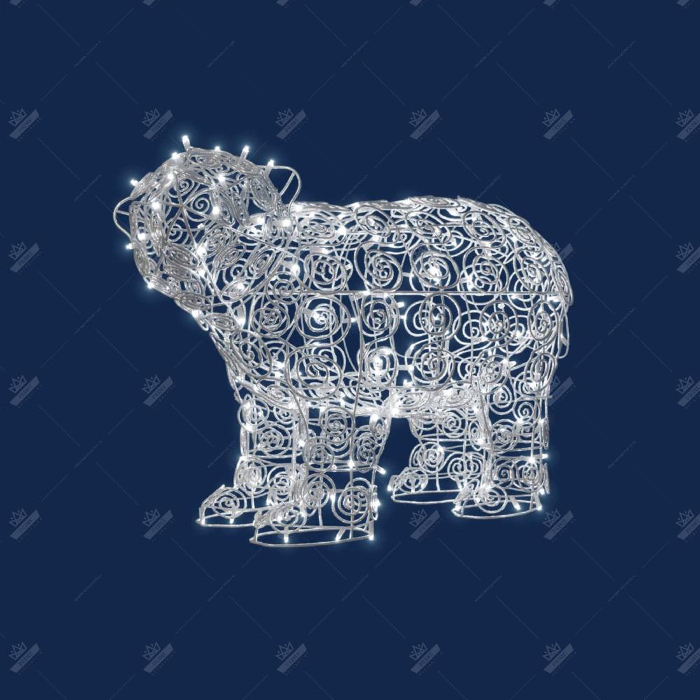 Светодиодная Конструкция Ажур Медвежонок, ширина 0,9 м высота 0,65 м