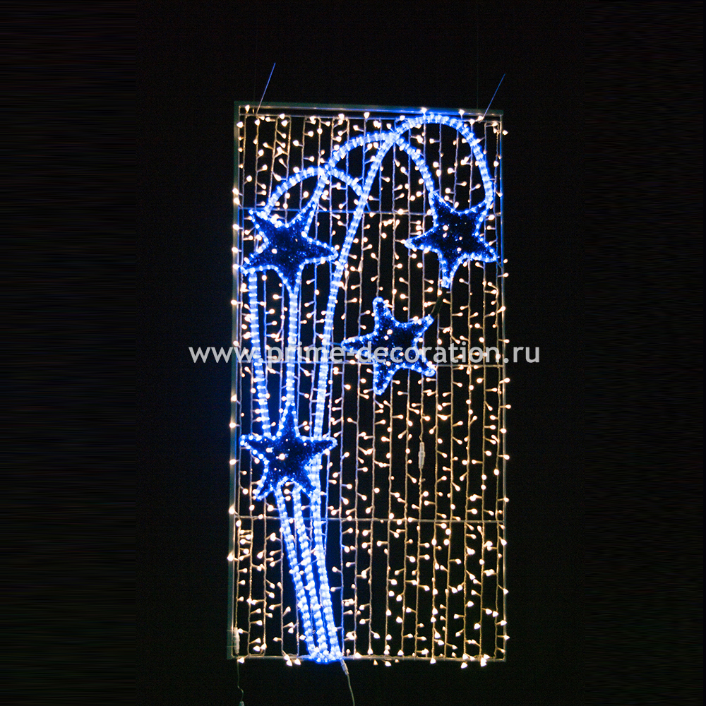 Световая конструкция Звездный салют, ширина 1 м высота 2 м