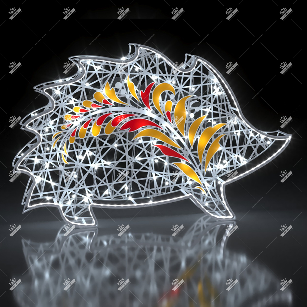 Светодиодная конструкция Еж Русская зима, высота 1 м