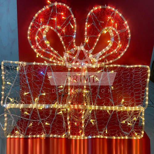 Светодиодный мотив Подарок, высота 0,9 м ширина 1,15 м