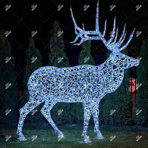 Светодиодный Полигональный Олень Марал, высота 2,65 м, ширина 2,5 м