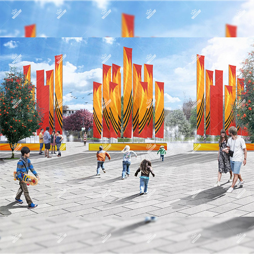 Группа из флагов Пламя-10