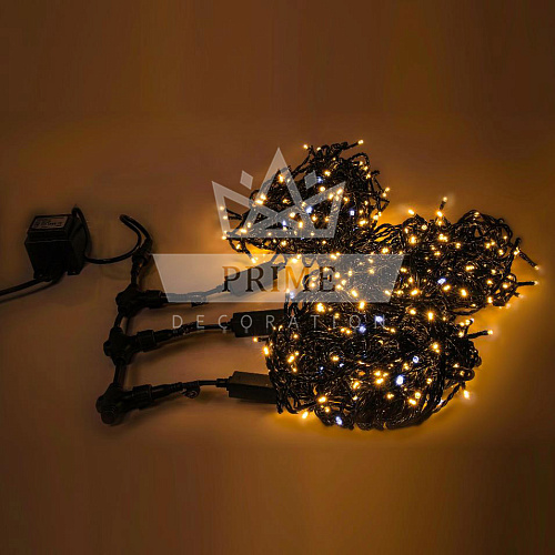 Светодиодная гирлянда Спайдер, 3 нити по 20м, ip54, 24В, ПВХ, флэш