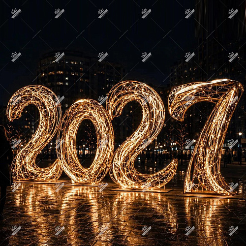 Цифры 2027 световые, высота 2 м